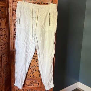 Lou & Grey small light blue linen joggers